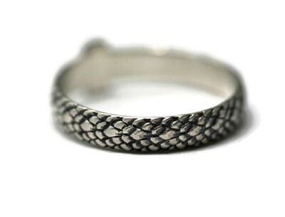 Outlander Celtic Style Dragon Scale Pattern 925 Sterling Silver Band by Salish Sea Inspirations - image3